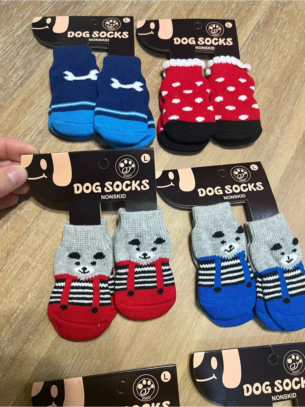 Joys Pet set of 6 Assorted Cute Dog Socks size LARGE
